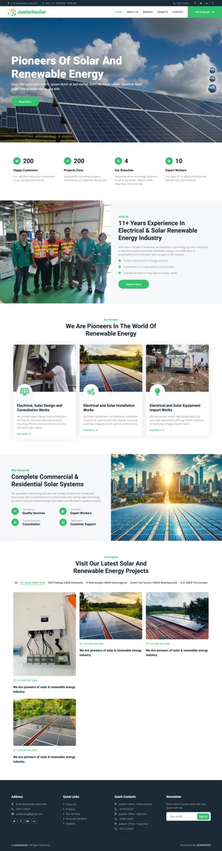 Justech Solar Website